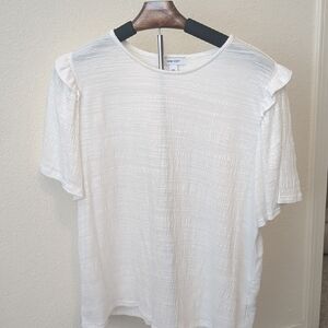 Nine West White Textured Top